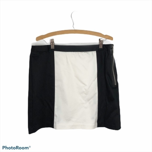 Worthington Color Block Skirt NWT Black White Sz 14 - Picture 1 of 8